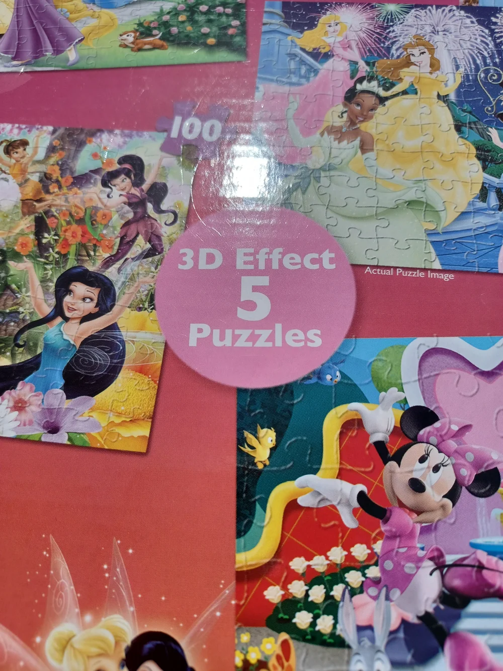 Disney Princess 3D Puzzle Pack - Pink - 5 Puzzle Set